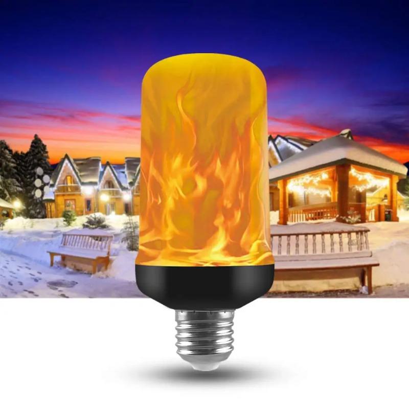 E27 Flickering Dynamic LED Flame Bulb Waterproof Multi-Mode Decorative Lamp for Bar Hotel Restaurant Party Home Patio Decor