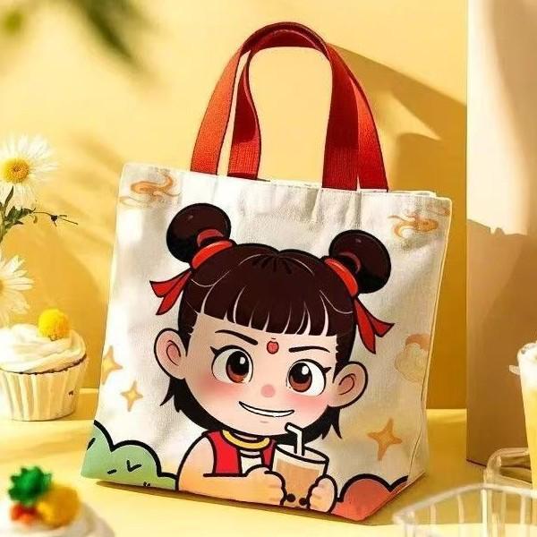 New Canvas Tote Bag for Kindergarten Girls - Portable, Handheld Lunch or Gift Bag