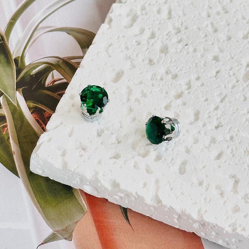 2/4/6/8Pcs Daily Versatile Chic Ear Jewelry Gifts Accessories Shiny Zircon Magnetic Stud Earrings Set For Women Men