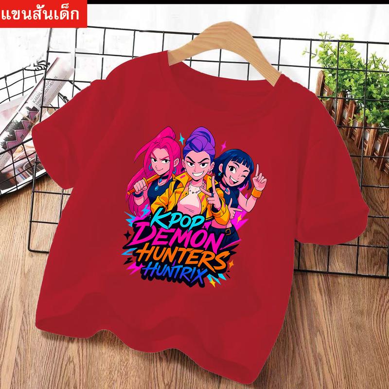 2025 Sommer Kpop Dämonenjäger T-Shirt Kinder Cartoon Anime Meme Druck Kleidung Rundhals Basic Jungen Oberteile Lässige Hemden Geschenk