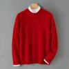 Men's Autumn/Winter Pure Wool Round Neck Thick Knit Sweater Pullover
