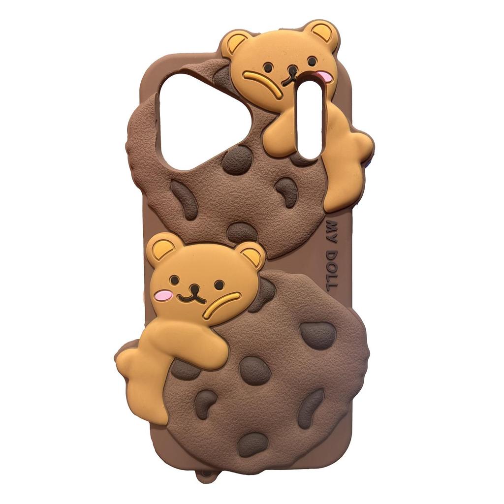 Pro iPhone 17 / 17 Pro / 17 Pro Max Roztomilý kreslený 3D měkký silikonový kryt na telefon
