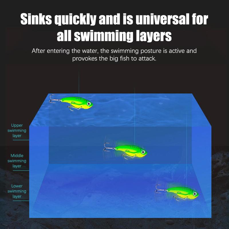 Metal Vib Blade Návnada Rybaření Vibrace 3D tvrdá nástraha Trojháček Náčiní Pesca Návnada