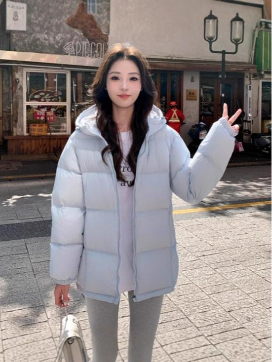 Women’s 2025 Winter Short Down Jacket: Thick, Warm, Hooded Outerwear for Couples