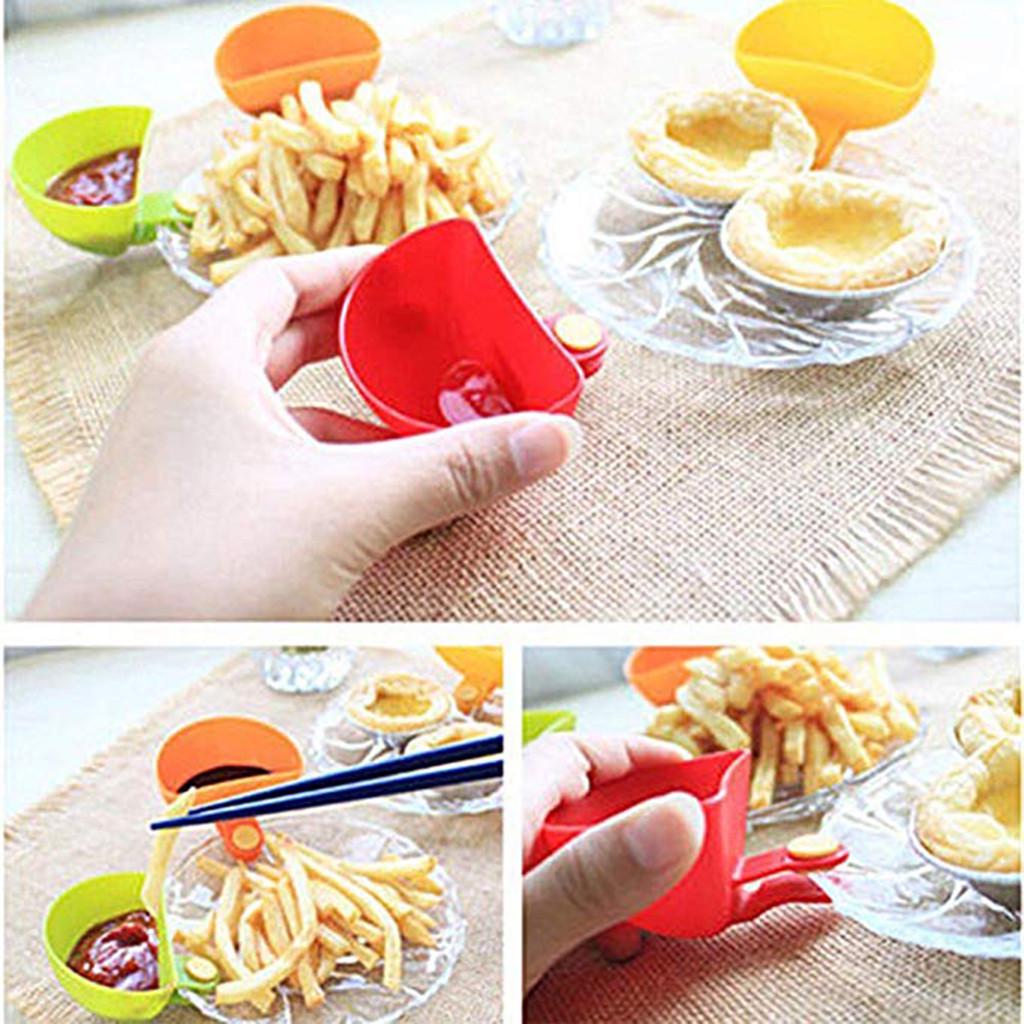 4PCS Assorted Seasoning Sugar  Tomato  Dishes Kitchen Clip Bowl Dip 