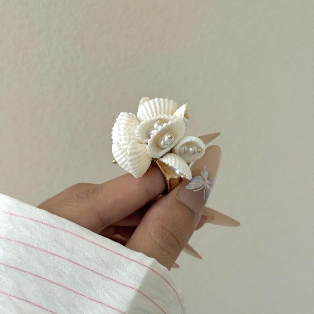 Gold-Tone Plated Finish Hermit Crab Statement Ring  Unique Gift for Marine Lovers