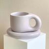 Splash Ink Floriddle Ceramic Mug with Saucer, Coffee Cups and Saucers, Home Office Tea Cup, Korean Cups, 400ml