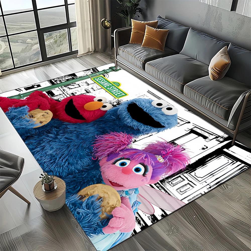 2025 New Style Sesame Street Cartoon TV Carpet Rug for Living Room Bedroom Home Sofa Decoration,Kids Play Non-slip Floor Mat