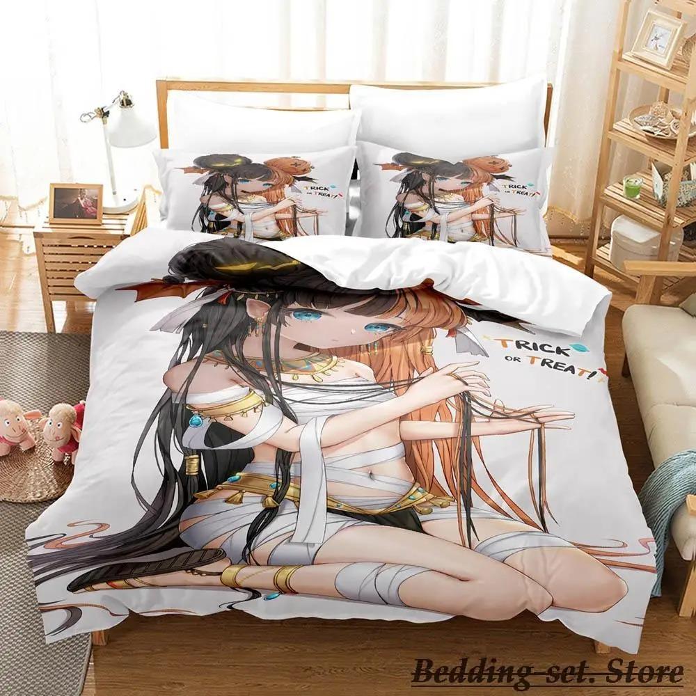 Mummy Girls Anime Bedding Set Single Twin Full Queen King Size Bed Set Adult Kid Bedroom Duvetcover Sets Anime Parure De Lit Bed