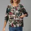 Women's Casual Long-Sleeved Single-Breasted Christmas-Themed Print  Cardigan