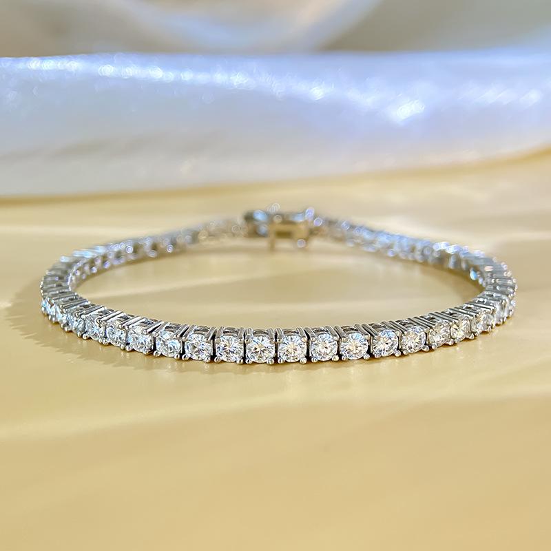 5mm 925 Sterling Silver Moissanite Bracelet 3mm  Diamond with GRA for Women Sparkling Wedding Party Fine Jewelry