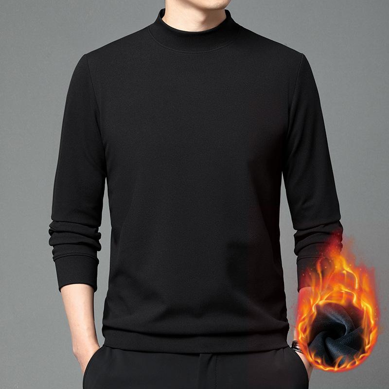 Men's Sweater Men's Autumn Mid-Autumn Turtleneck Bottom Shirt Youth Casual German Velvet Long Sleeve T-Shirt Knitted Sweater