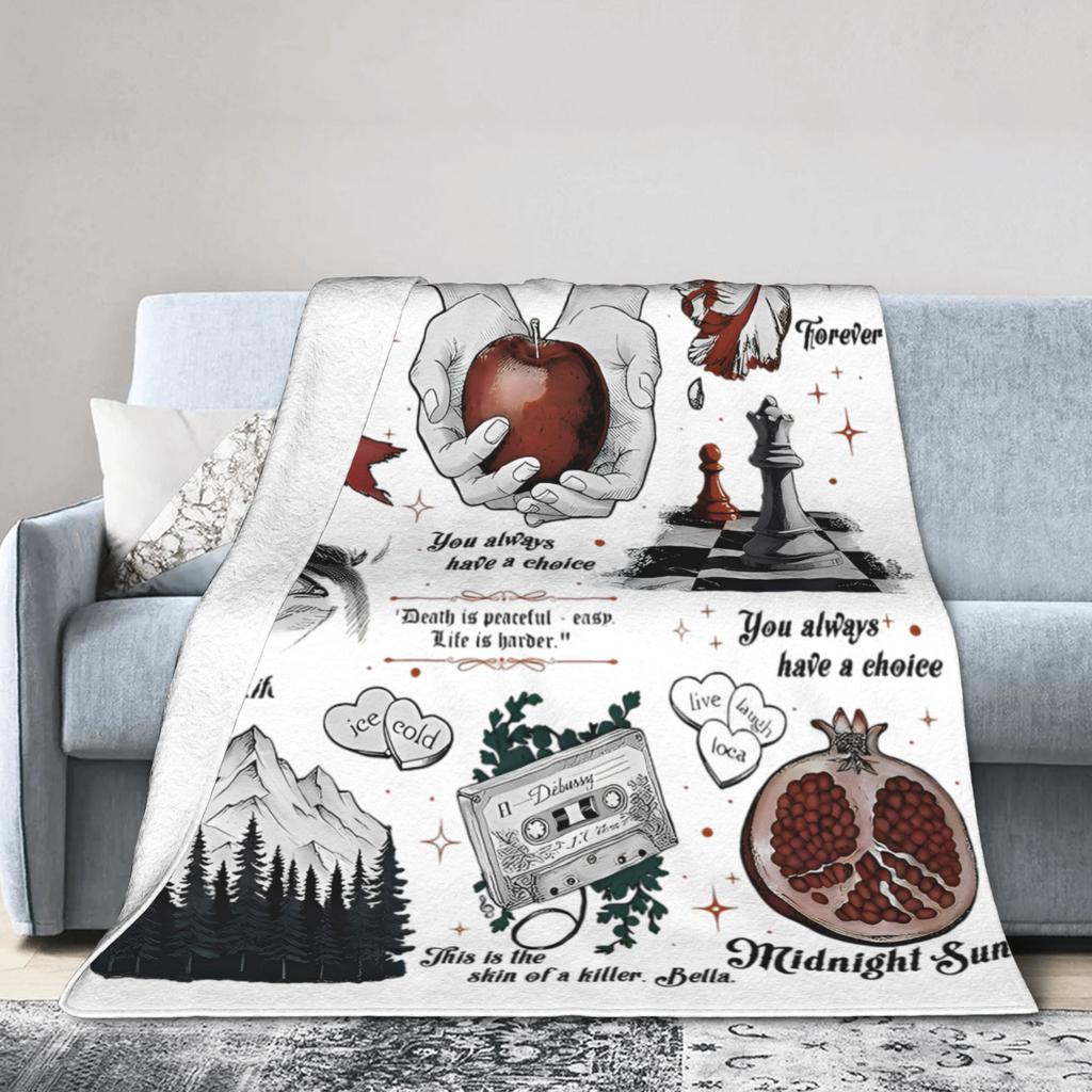 Romantik Twilight Saga Vampire Wölfe Decke Flanell Sommer Klimaanlage Atmungsaktiv Überwurfdecken für Sofa Bettbezug