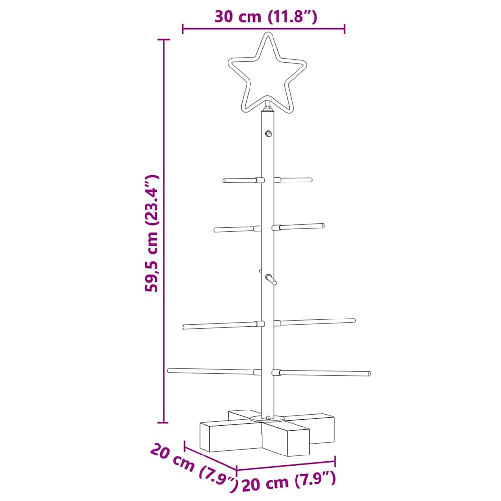 Metal Christmas Tree Black 59.5 cm Powder Coated Steel