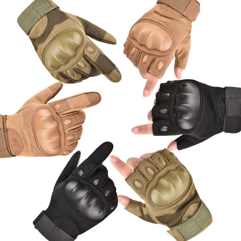 New Tactical Half Finger Gloves Hard Shell Outdoor Sports Cycling Motorcycle Fitness Mountaineering Training Long Finger Touch Screen Gloves