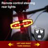 Bicycle Tail Light Adjustable LED Remote Control MTB Road Mountain Bike Turn Signal Lamp Waterproof Rechargeable Bright Night Riding Bike Warning Rear