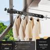 Invisible Balcony Folding Clothes Drying Rack - Anti-Theft, Outdoor & Window Guard Rail Drying Pole.