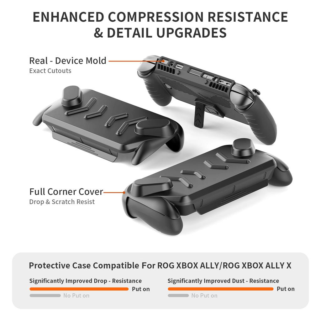 Kratzfeste Schutzhülle für ROG XBOX Ally/XBOX Ally X mit oberer Abdeckung und verstellbarem Ständer Schweißresistentes Gaming-Zubehör