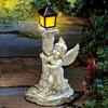 Solar Lamp European Roman Column Angel Sculpture Outdoor Garden Courtyard Home Decoration Resin Crafts