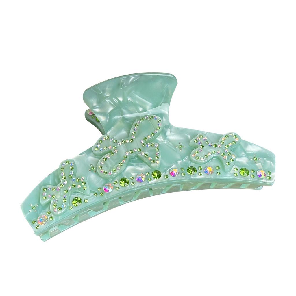 Stylish Korean Version Large Rhinestone Decorated Bowknot Hair Claw Clip For Women