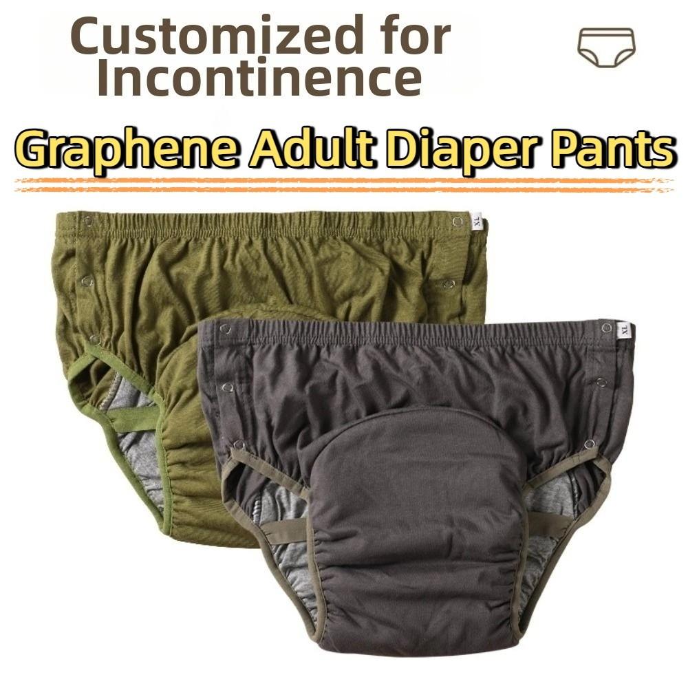 Adjustable Washable Diaper Anti-Side Leakage Absorbent Briefs Incontinence Underwear  Bedrest Use