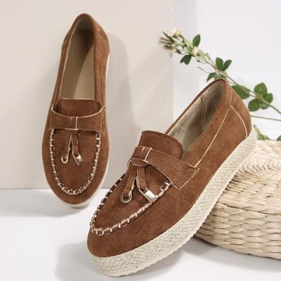 Fashion New Classic Brand Design Women's Loafer Fashion Tassel Suede Casual Flat Shoes Plus Size Shoes High Quality Women's Shoes