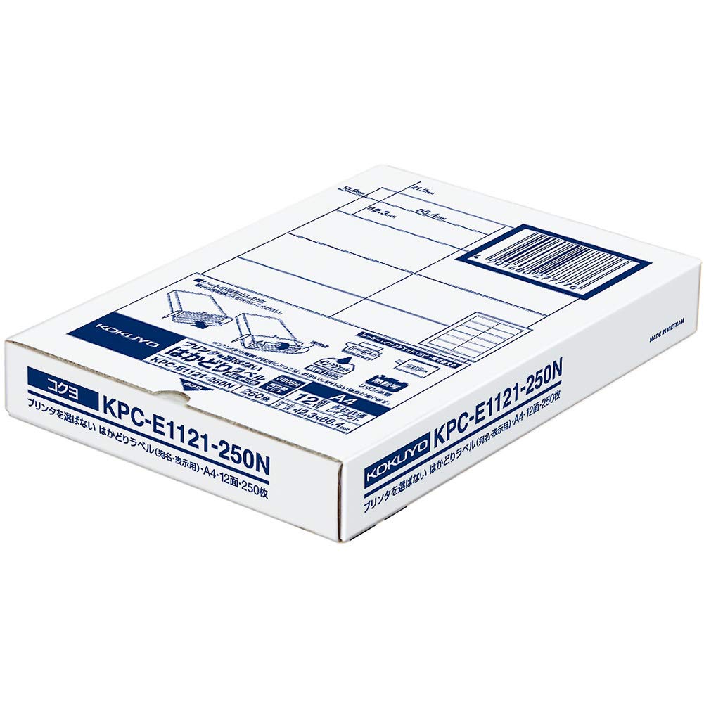 

KOKUYO Совместимые с принтером этикетки-наклейки 12 сторон 250 листов KPC-E1121-250