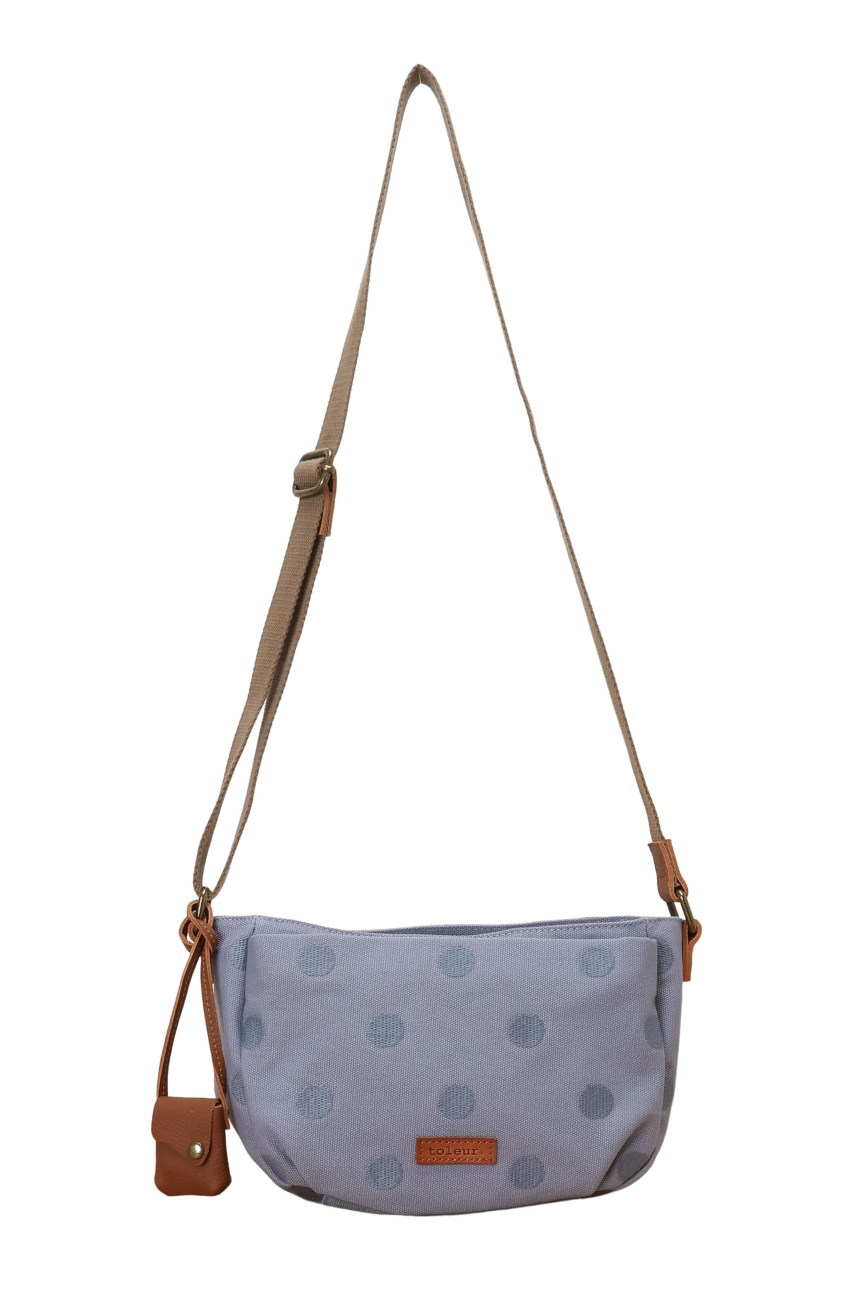 

[Tora] Shoulder Bag with Dot Embroidery, Blue