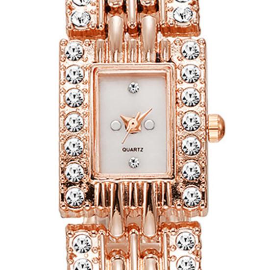 Women Rhinestone Bracelet Watch Classic Casual Quartz Movement Bangle Formal Dress Square Dial Wristwatch Jewelry Accessories