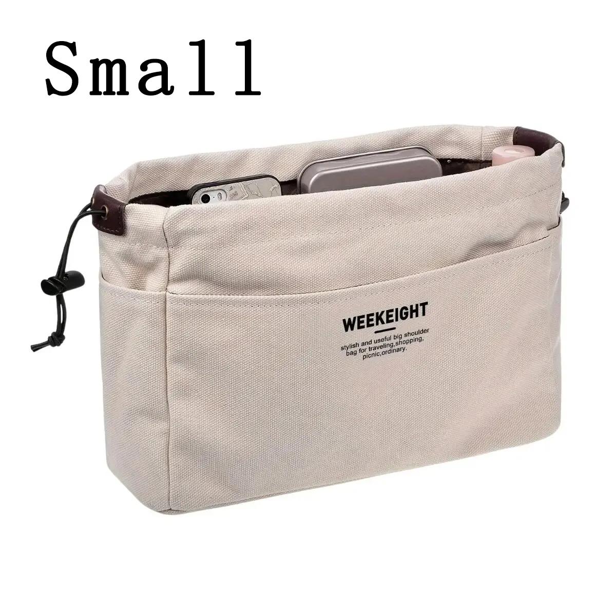 

1/2pcs Small And Large Storage Organizers With Cord, Bag With Multi-Pocket Lining, Lightweight Portable Travel Storage Bag,