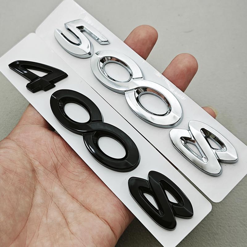 OQUP8 Lettere Logo Auto 3D ABS 4008 5008 Emblema Adesivo per Bagagliaio Posteriore per Peugeot 4008 5008 T87 P84 Accessori Esterni Auto