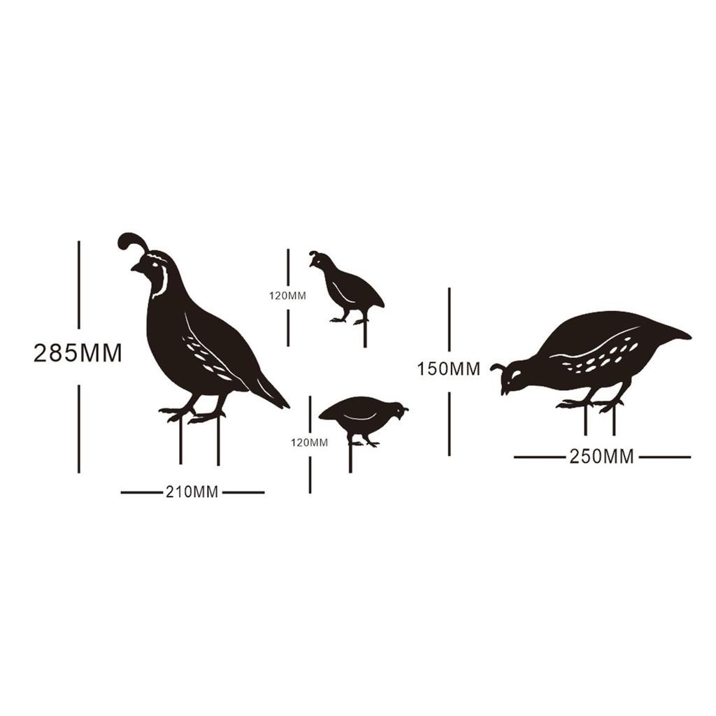 4x Bird Animal Statue Garden Decor Photographic Props Yard Stake Patio Iron Sculpture