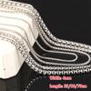 304 Stainless steel Silver/gold/black Men's Square pearl Chain Women Necklace 4mm Width