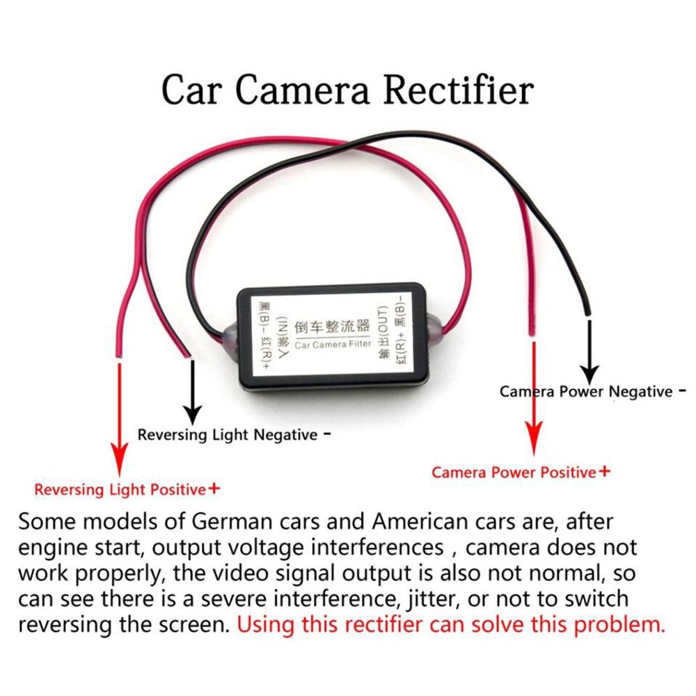 Car Rear View Rectifier 12V DC Reverse Camera Power Relay Capacitor Filter Box