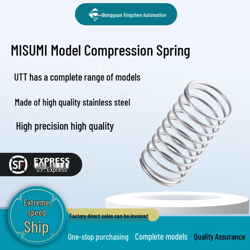 Misumi-Compatible Spring UTT3 Range: Sizes 4, 5, 6, 8, 10, Lengths 5, 10, 15, 20, 25, 30, 35, 40-50 UTT3-5