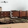 Hochwertiger Doppelsteg-Gürtel für Herren Echtes Leder Oberste Schicht Reine Rindsleder Retro Casual Gürtel