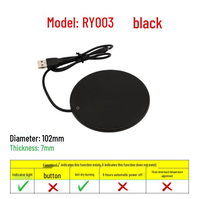USB Heated Insulated Coaster for Milk, Coffee, or Tea Cups - RY003 Constant Temperature Gift