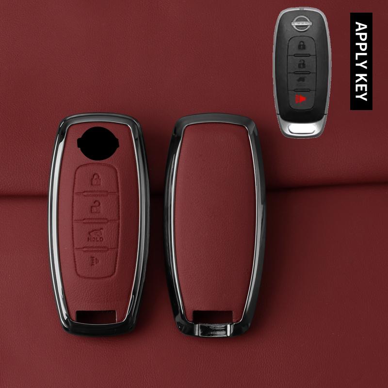 

Zinc Alloy Leather Car Key Case For Nissan X-Trail T33 Qashqai J12 Teana Altima Ariya Keychain Accessories
