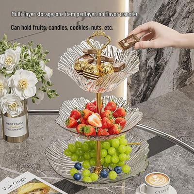 Elegante mehrschichtige Obst- und Snack-Servierplatte für den Couchtisch