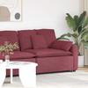 Modular Sofa End Module with Armrest and Cushions Burgundy 100 Cm