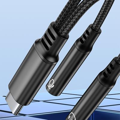 1 sztuka Dla Phone15 16 Konwerter USB C 2w1 Adapter Audio Typu C na Podwójny 3,5 mm DAC Mikrofon Głosowy Złącze Słuchawkowe Kabel