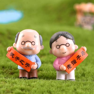 Couple Grandma Micro Landscape Fairy Garden Figurines Miniatures Ornaments Christmas Decoration