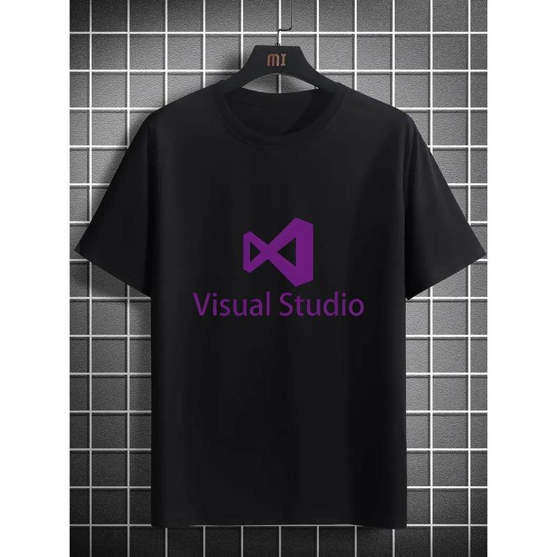 

Creative English Software Icon Featuring Trendy Patterns for Men, Short-Sleeve Round-Neck T-Shirts for Casual Camping And Holidays S чёрный