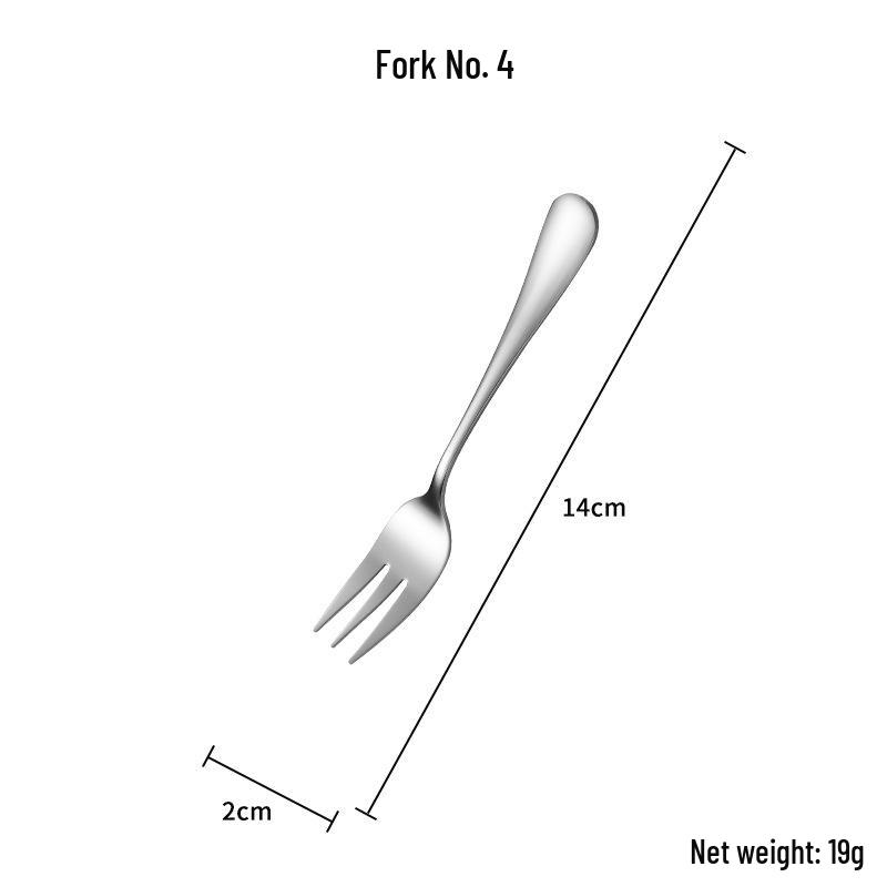 1010 Stainless Steel Cutlery Set: Long-Handle Fork, Soup & Dessert Spoon