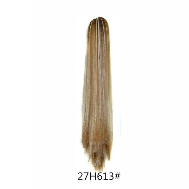 Synthetische Pferdeschwanz-Haarverlängerungen, lange, gerade Klaue, Clip-in/on-Pferdeschwanz für Frauen, tägliche Party, 55,9 cm, hitzebeständiges Kunsthaar