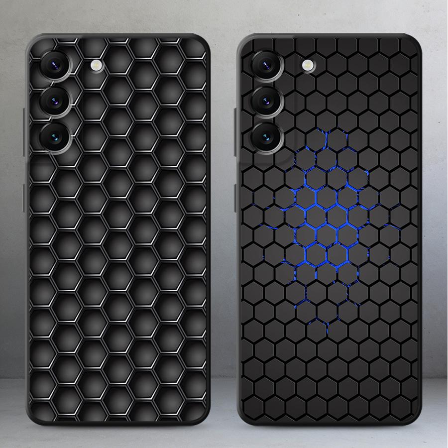 Geometrische Kohlefaserhülle für Samsung Galaxy A57 A23 A25 A37 A22 A55 A53 A35 A26 A52 A36 A32 A24 A73 A51 Handyhülle A72 A71