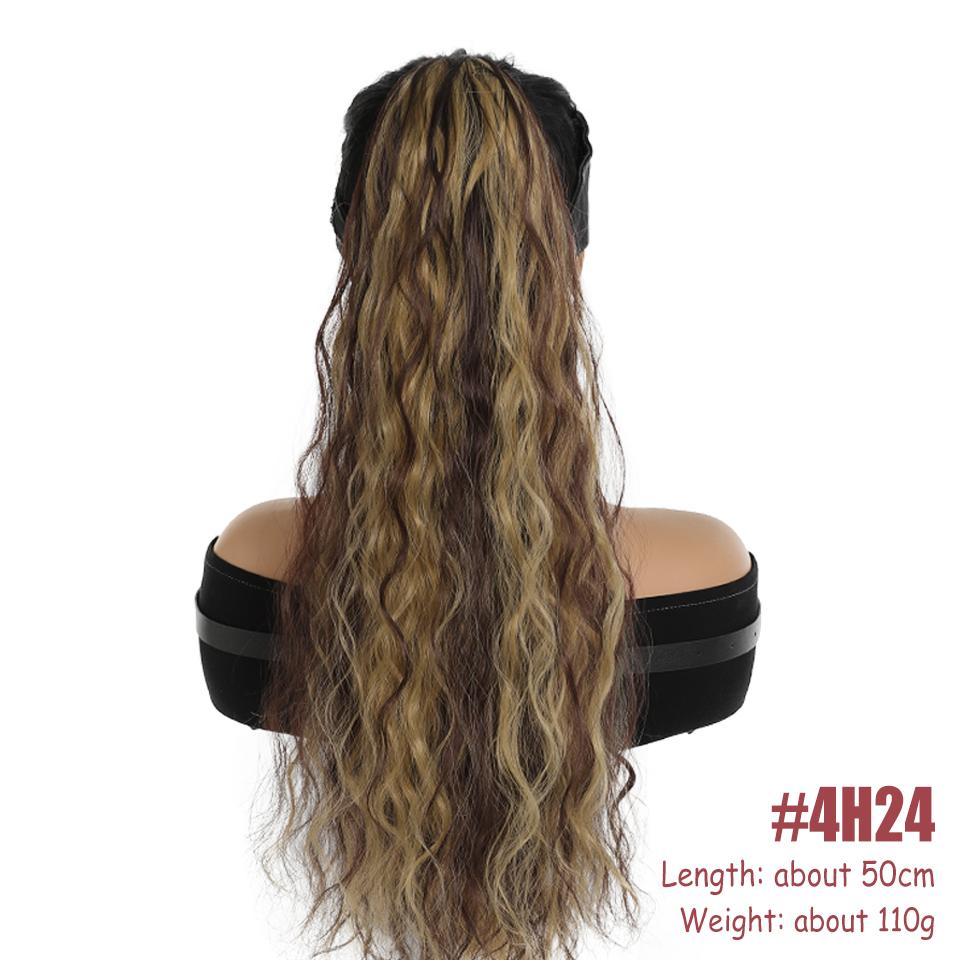 WTB 20 Inch Drawstring Ponytail Synthetic Wig Small Roll Drawstring Long Ponytail Natural Fluffy Gradient Drawstring Ponytail