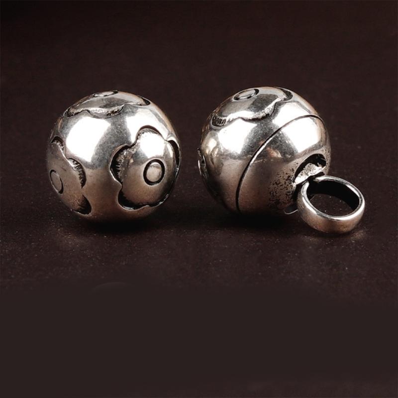 Elegant Silvering Knot Button Bead for Traditional Cheongsam and Shirt Vintage Metal Carved Bead Button for Han Costume