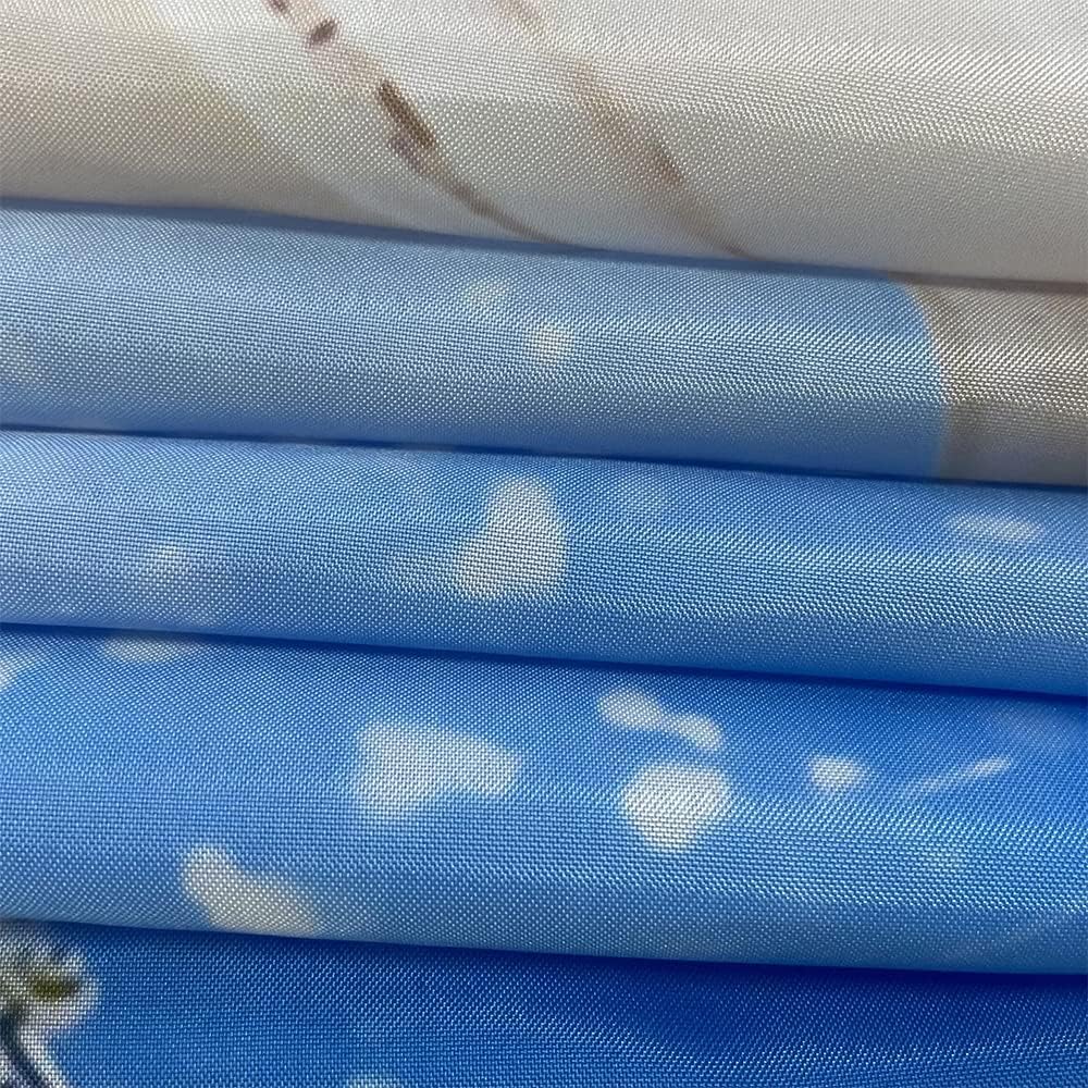 Winter Snow Scene Shower Curtain Christmas Snowflake World Forest Tree Pine Natural Scenery Wooden Window Xmas Holiday Blue