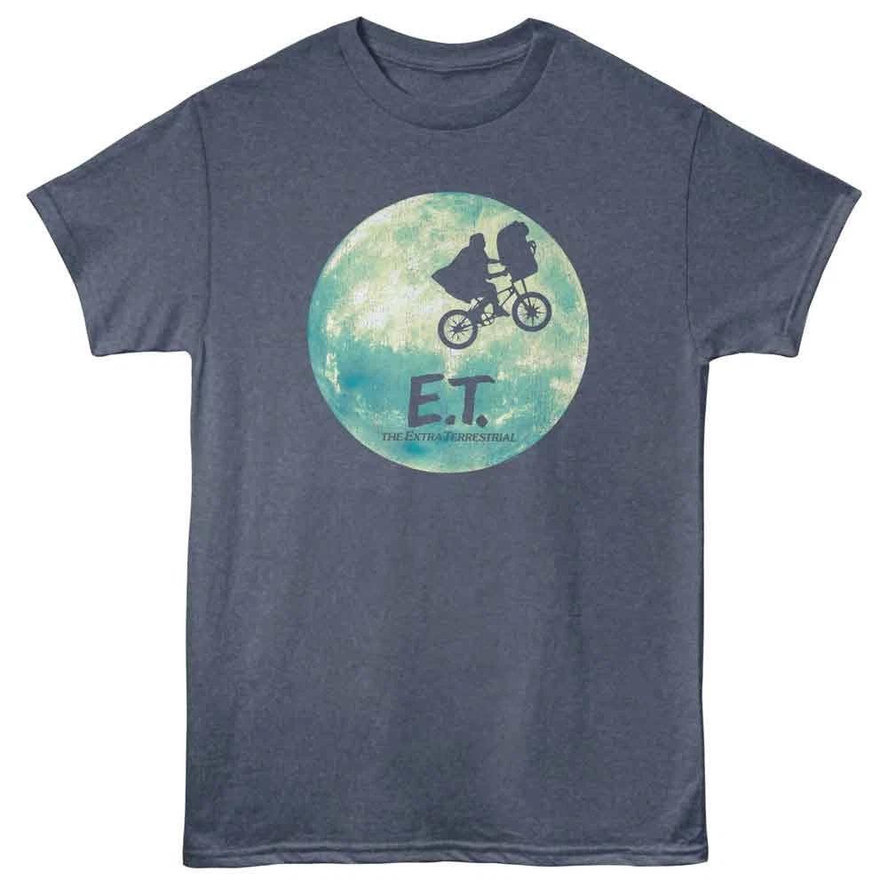 E.T. The Extra-Terrestrial - Bike And Moon - Children s T-shirt - Navy Heather 160